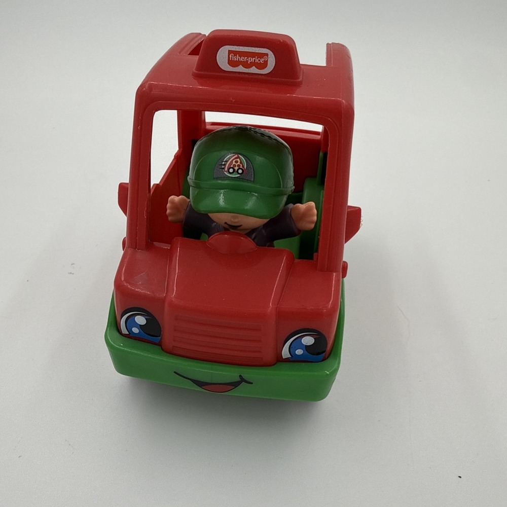 Fisher Price Little People Red Pizza Delivery Truck with Figure